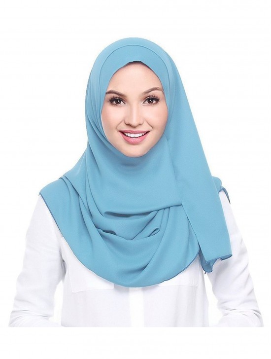 Solid Color Head Scarf/Hijab (6 Pcs Assorted Colors)